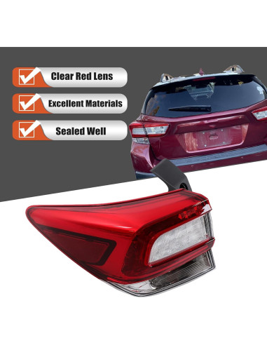 Luz Trasera Izquierda Exterior Labwork para Subaru Crosstrek 2018-2019 e Impreza 2017-2019