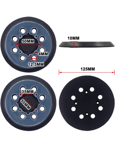 4 Almohadillas de Lijado 12.7 cm DeWalt DWE64233 Compatible