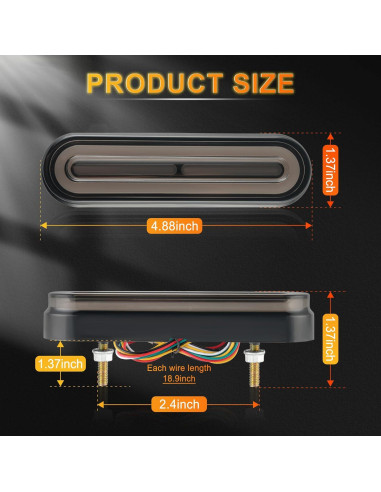 Luz Trasera LED iFunyLED 12V-80V 3 en 1 para Motocicleta