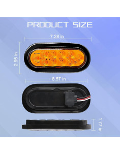 Luz de Remolque AICEL LED Amarilla 2PCS 19cm Impermeable 2