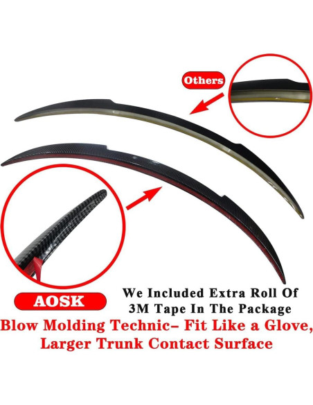 Alerón Trasero AOSK para Tesla Model Y 2020-2024 ABS Negro