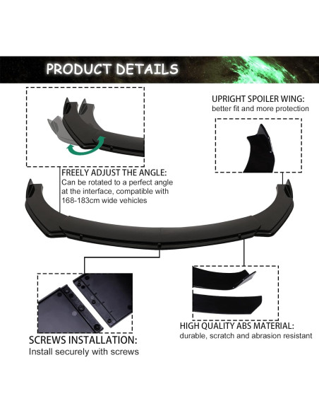 Difusor Protector de Spoiler Frontal DREAMIZER Universal Negro