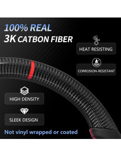 Volante de fibra de carbono EASSAFEX para Mustang 2018-2021 2