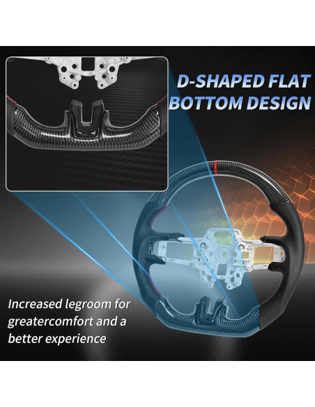 Volante de fibra de carbono EASSAFEX para Mustang 2018-2021