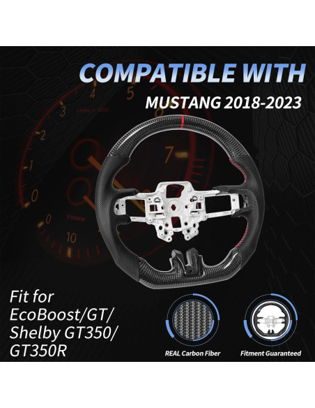 Volante de fibra de carbono EASSAFEX para Mustang 2018-2021