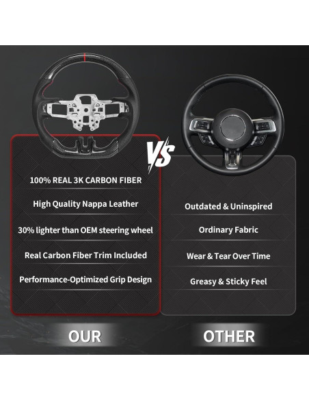Volante de fibra de carbono EASSAFEX para Mustang 2018-2021