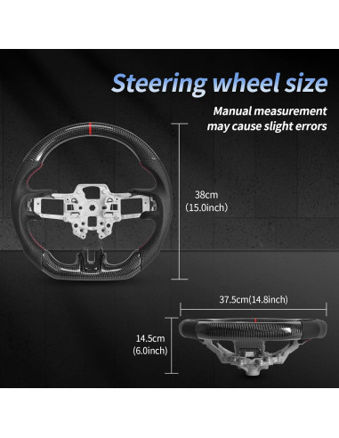 Volante de fibra de carbono EASSAFEX para Mustang 2018-2021