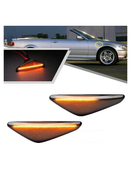 2 Pcs Luz de Marcador Lateral LED Ámbar BMW E46 2004-2006