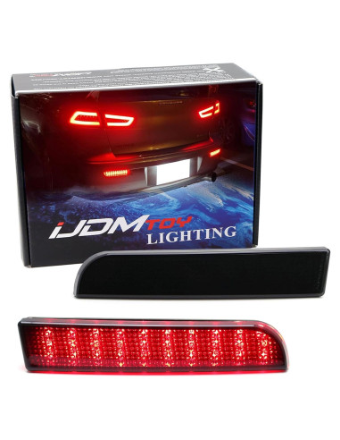 Luces Reflectoras LED Parachoques iJDMTOY Ahumadas para Mitsubishi