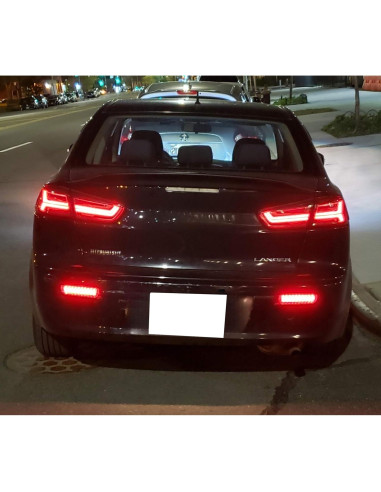 Luces Reflectoras LED Parachoques iJDMTOY Ahumadas para Mitsubishi