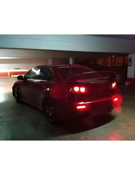 Luces Reflectoras LED Parachoques iJDMTOY Ahumadas para Mitsubishi