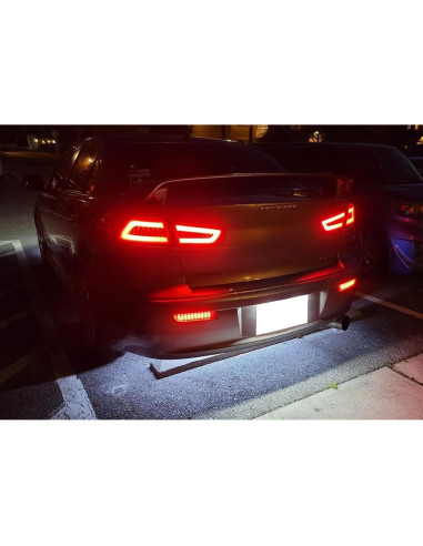 Luces Reflectoras LED Parachoques iJDMTOY Ahumadas para Mitsubishi