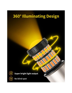 Bombillas LED Amarillo Ámbar 1157 MEALAM para Honda Civic 2