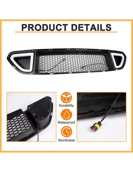 Parrilla Superior Del Parachoques Delantero DIBON AUTO 2015-2017 Ford Mustang