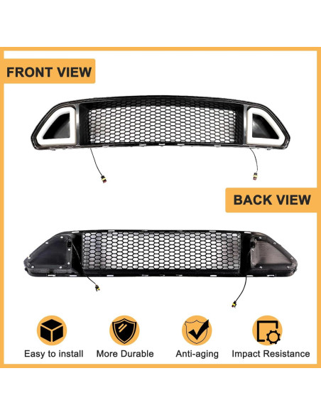 Parrilla Superior Del Parachoques Delantero DIBON AUTO 2015-2017 Ford Mustang