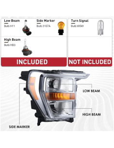 Faros halógenos Duolctrams OEM Ford F150 2021-2023 lado derecho 2