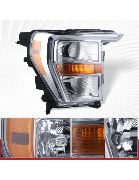 Faros halógenos Duolctrams OEM Ford F150 2021-2023 lado derecho