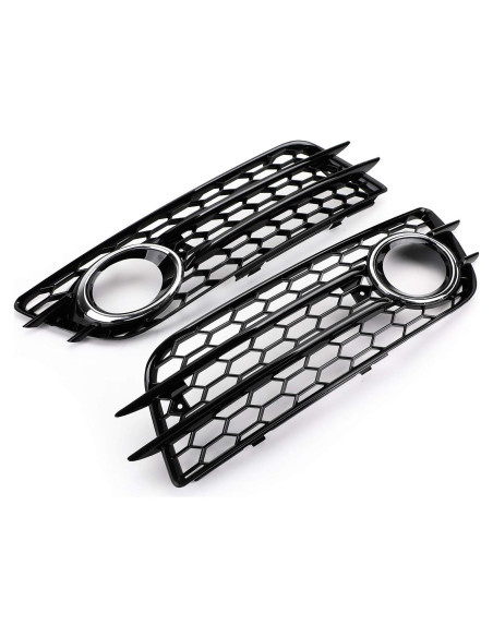 Rejilla de Parachoques Topteng para Luz de Niebla Audi A4/S4 2008-2012 Cromo