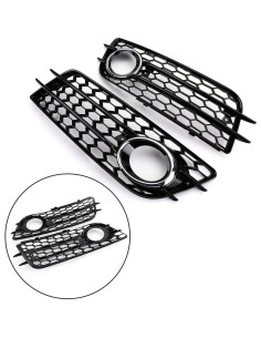 Rejilla de Parachoques Topteng para Luz de Niebla Audi A4/S4 2008-2012 Cromo 2