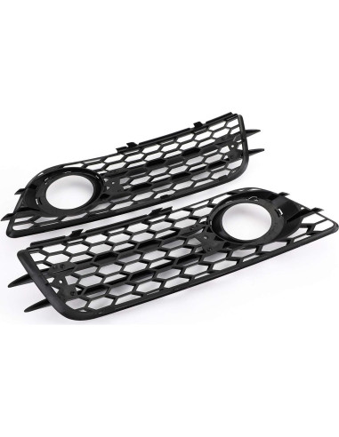 Rejilla de Parachoques Topteng para Luz de Niebla Audi A4/S4 2008-2012 Cromo