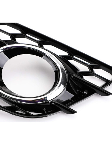 Rejilla de Parachoques Topteng para Luz de Niebla Audi A4/S4 2008-2012 Cromo