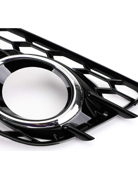 Rejilla de Parachoques Topteng para Luz de Niebla Audi A4/S4 2008-2012 Cromo