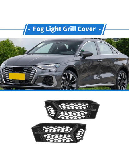 Cubiertas de Rejilla de Luz Antiniebla INFINAUTO para Audi A3 17-20
