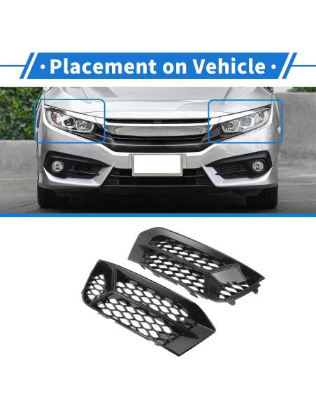 Cubiertas de Rejilla de Luz Antiniebla INFINAUTO para Audi A3 17-20