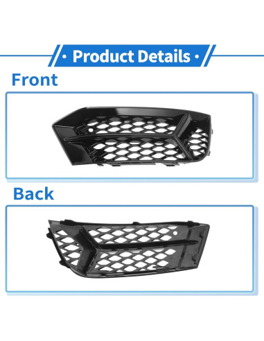 Cubiertas de Rejilla de Luz Antiniebla INFINAUTO para Audi A3 17-20