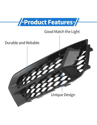 Cubiertas de Rejilla de Luz Antiniebla INFINAUTO para Audi A3 17-20