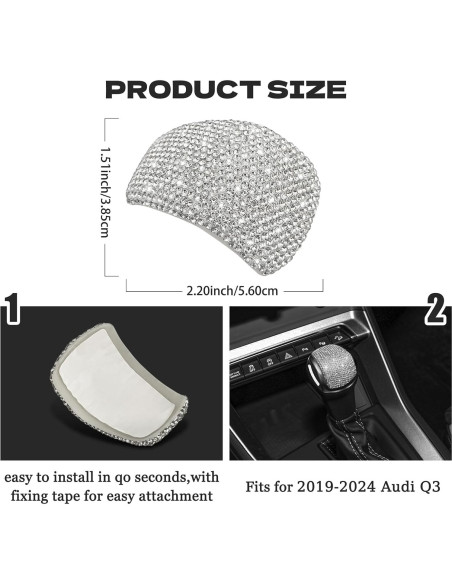 Cubierta de Palanca de Cambios Cristal CONGCONG para Audi Q3 2019-2024