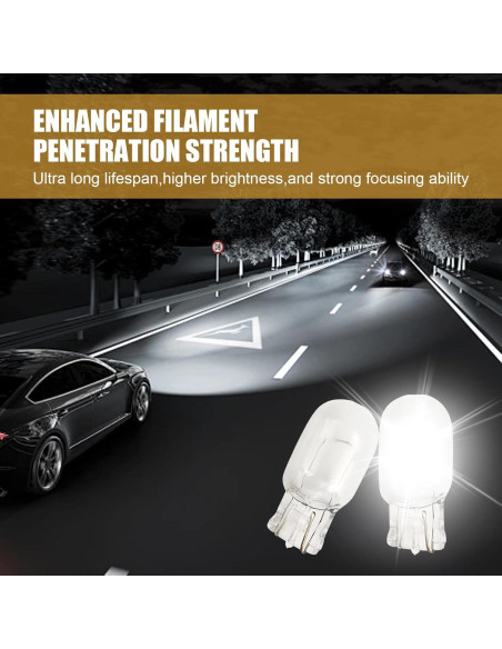 10 Bombillas de Luz de Freno T20 DACIRTY 440 LM Blanco