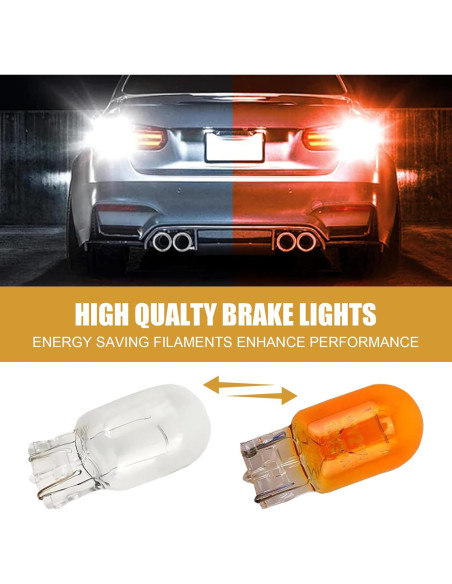 10 Bombillas de Luz de Freno T20 DACIRTY 440 LM Blanco