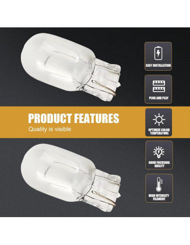 10 Bombillas de Luz de Freno T20 DACIRTY 440 LM Blanco