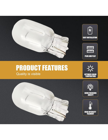 10 Bombillas de Luz de Freno T20 DACIRTY 440 LM Blanco