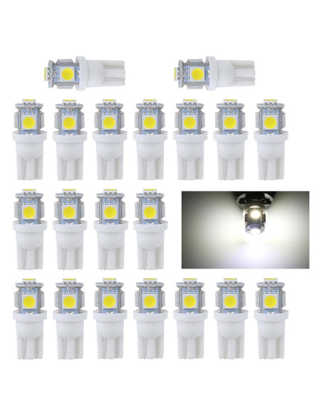 20 Bombillas LED T10 194 6000K Ferianl para Coche