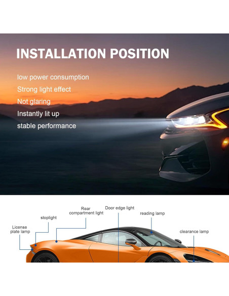 20 Bombillas LED T10 194 6000K Ferianl para Coche