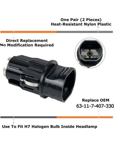 Adaptadores de Socket de Bombilla H21W BAY9S iJDMTOY para BMW
