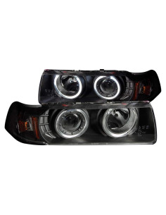 Faros Proyector Halo AnzoUSA 121325 para BMW E36 - Negro