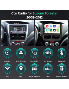 Estéreo Android 15 Hikity 9" para Subaru Forester 2008-2012 2