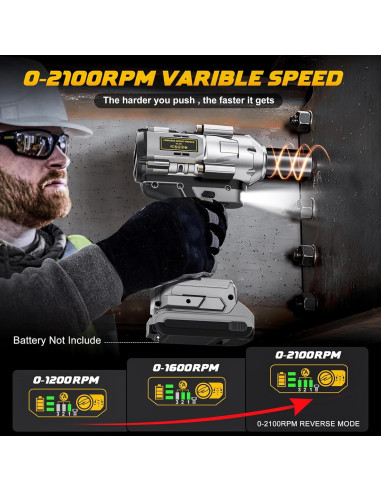 Llave de impacto inalámbrica 1/2" DeWalt 900 N.m 20V LED