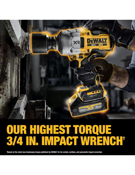 Llave de Impacto Inalámbrica DEWALT 20V MAX XR 3/4" 1925.5 Nm Llave de Impacto Inalámbrica DEWALT 20V MAX XR 3/4" 1925.5 Nm