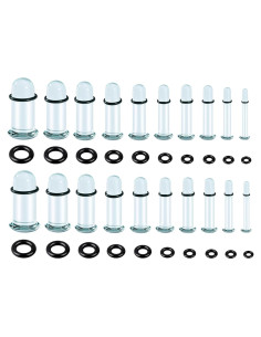 Kit de Estiramiento de Orejas de Vidrio 20PCS 1.6mm a 6mm Hipoalergénico