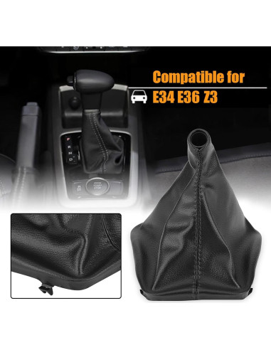 Cubierta de Botón de Cambio Klanata para E34 E36 Z3 - Cuero Artificial
