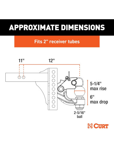 Enganche de Pintle Ajustable CURT 45907 13,000 lbs (5,897 kg)