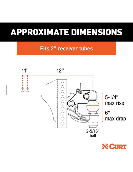 Enganche de Pintle Ajustable CURT 45907 13,000 lbs (5,897 kg)