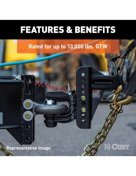 Enganche de Pintle Ajustable CURT 45907 13,000 lbs (5,897 kg)