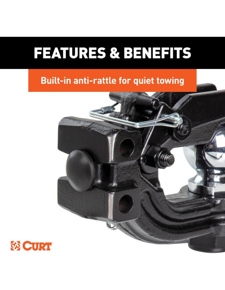 Enganche de Pintle Ajustable CURT 45907 13,000 lbs (5,897 kg)