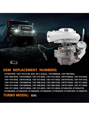 Kit de Turbocompresor TOPAZ B3G para Freightliner L6 12.8L