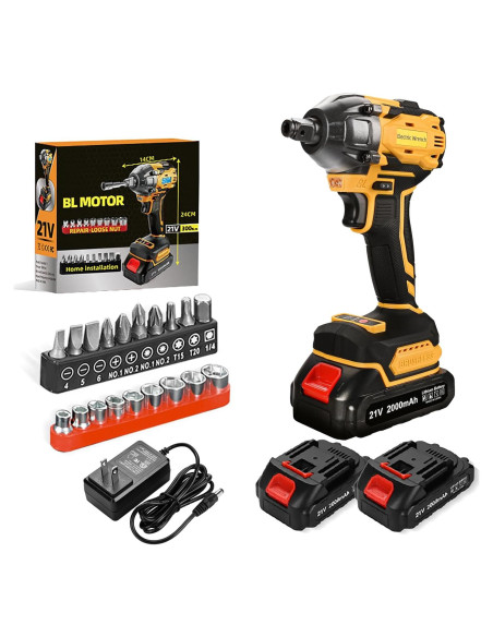 Llave de impacto inalámbrica 300N Herramientas 007 21V 2 baterías